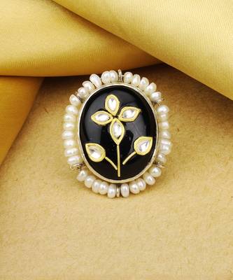 Sangeeta Boochra X Payal Singhal  Maryam Silver Ring with Pearls 1