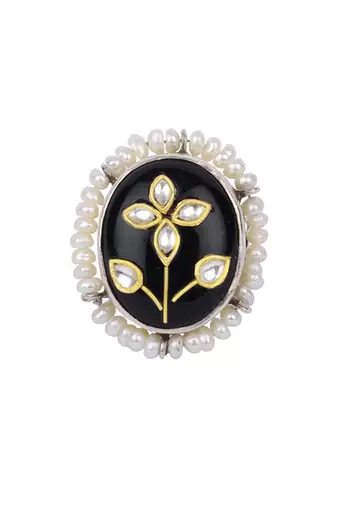 Sangeeta Boochra X Payal Singhal  Maryam Silver Ring with Pearls