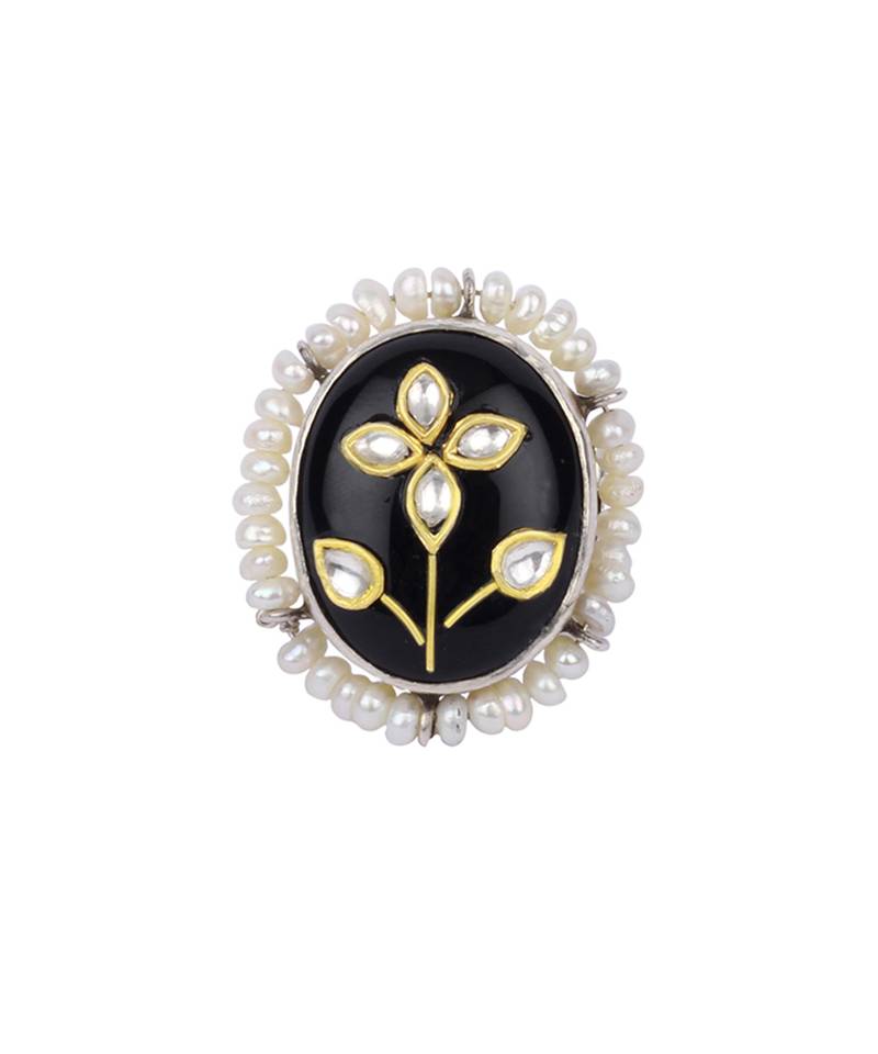 Sangeeta Boochra X Payal Singhal  Maryam Silver Ring with Pearls