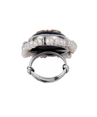 Sangeeta Boochra X Payal Singhal  Maryam Silver Ring with Pearls 4