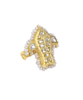 Sangeeta Boochra X Payal Singhal  Zaynab Silver Ring with Kundan Work 3