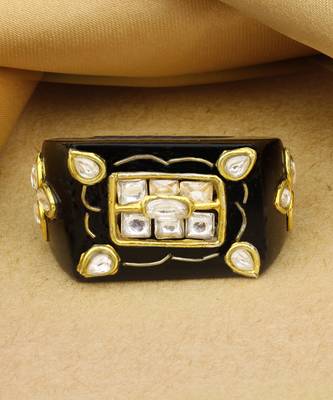 Sangeeta Boochra X Payal Singhal  Sanaa Black Onyx Stone Ring 1