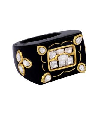 Sangeeta Boochra X Payal Singhal  Sanaa Black Onyx Stone Ring 2