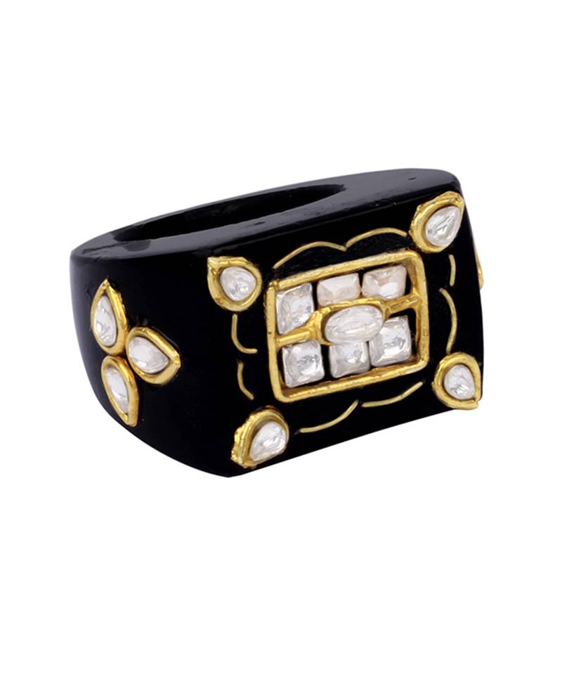 Sangeeta Boochra X Payal Singhal  Sanaa Black Onyx Stone Ring