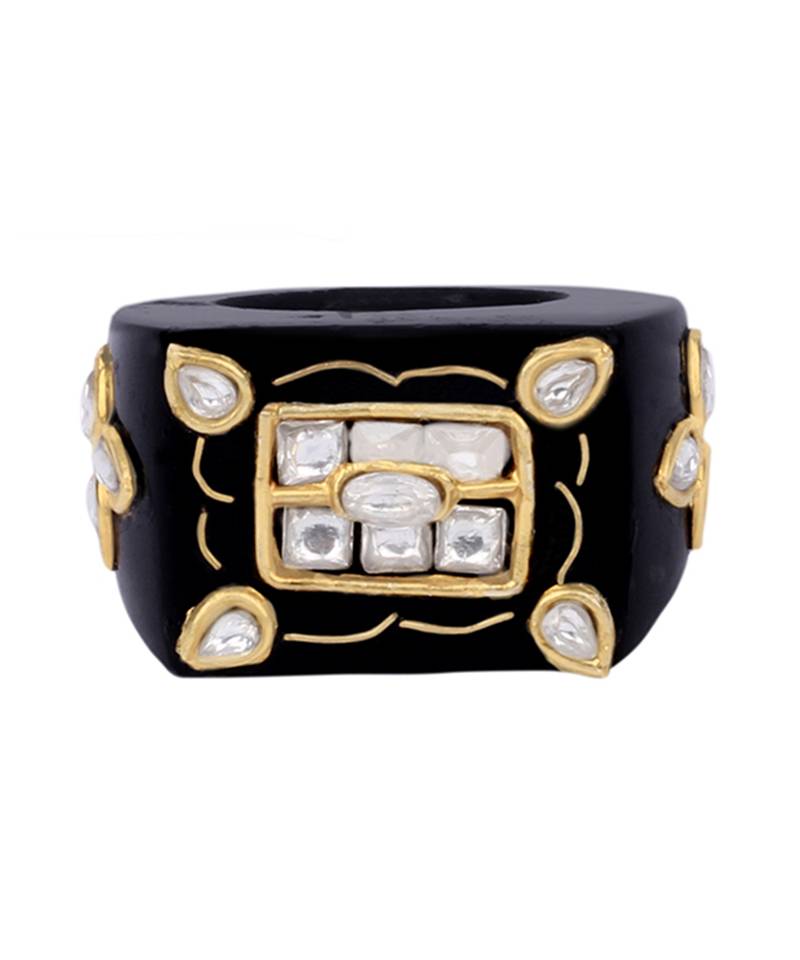 Sangeeta Boochra X Payal Singhal  Sanaa Black Onyx Stone Ring