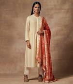 Shanao Off-White Kurta Set with Dupatta