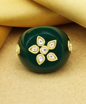 Sangeeta Boochra X Payal Singhal  Shama Green Onyx Stone Ring 1