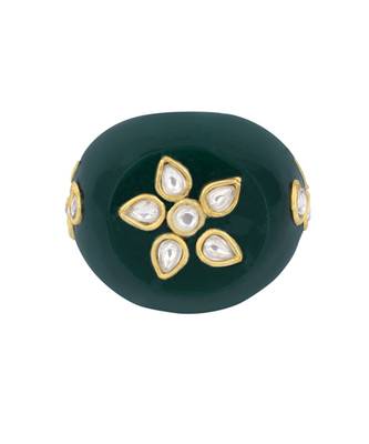 Sangeeta Boochra X Payal Singhal  Shama Green Onyx Stone Ring 2