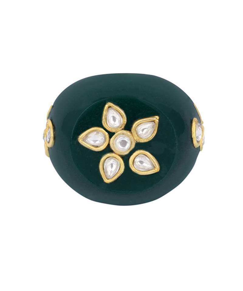 Sangeeta Boochra X Payal Singhal  Shama Green Onyx Stone Ring