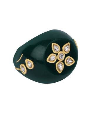 Sangeeta Boochra X Payal Singhal  Shama Green Onyx Stone Ring 3
