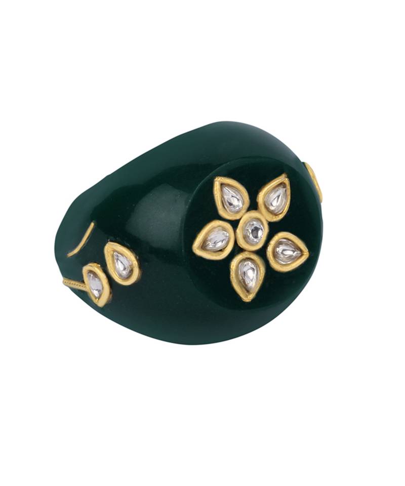 Sangeeta Boochra X Payal Singhal  Shama Green Onyx Stone Ring