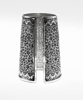 Silver  Giti Floral Cuff Bracelet 3