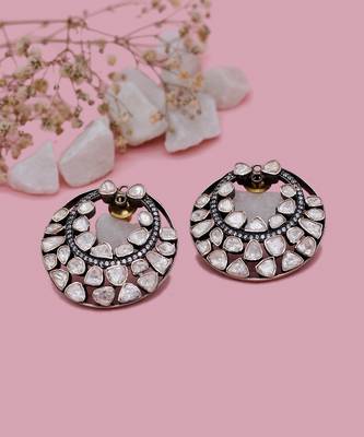 Silver  Margat Moissanite Earring 1