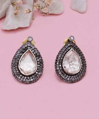 Silver  Meesha Drop Earrings 1