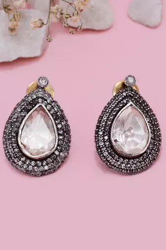Silver  Meesha Drop Earrings