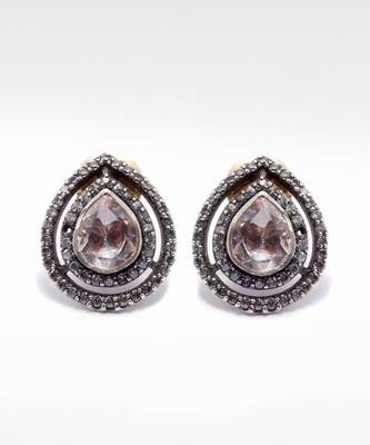 Silver  Mehru Drop Stud Earrings 2