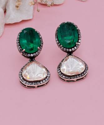 Silver  Naadiya Moissanite Earrings 1