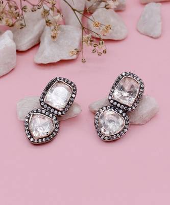 Silver  Nahal Moissanite Earrings 1