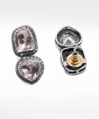 Silver  Nahal Moissanite Earrings 2