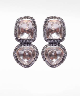 Silver  Nahal Moissanite Earrings 3