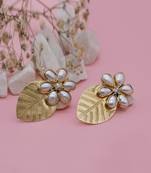 Golden  Nargis Floral Earrings