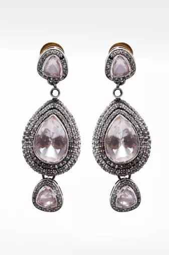 Silver  Roxana Moissanite Drop Earrings
