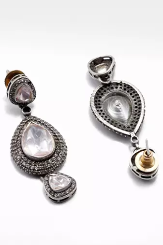Silver  Roxana Moissanite Drop Earrings