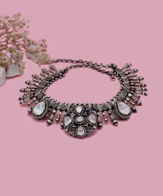 Silver  Kyra Moisannite Necklace 1