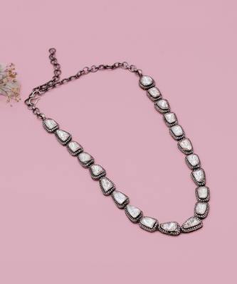 Silver  Moissanite Cyra Necklace 1