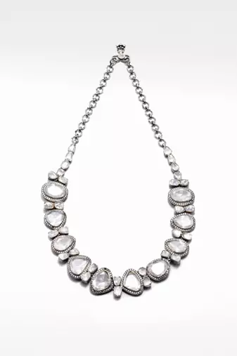 Silver  Moissanite Bolour Necklace
