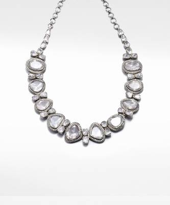 Silver  Moissanite Bolour Necklace 3