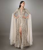 White Gold Heavily Embroidered Two Piece