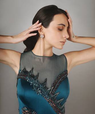 Teal Cone Texture Gown 3