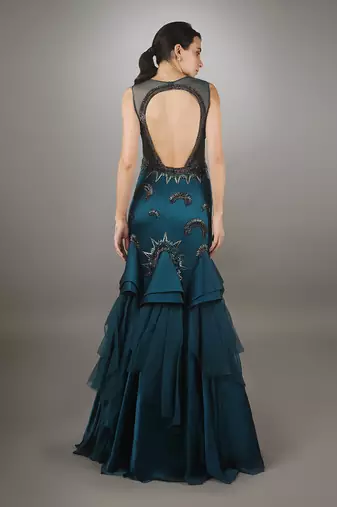 Teal Cone Texture Gown