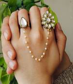 The Dynamic Duo White Pear Ring