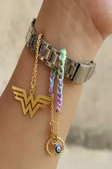 Crochet Evil Eye & Wonder Woman Set Of 2 Watch Charms