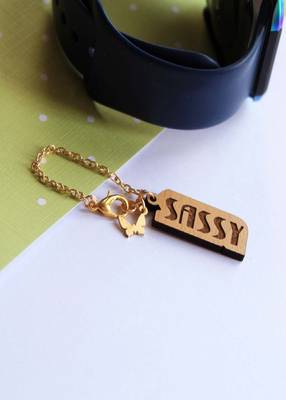 Sassy Wooden Engraved Watch Charm 3