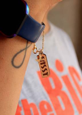 Sassy Wooden Engraved Watch Charm 1