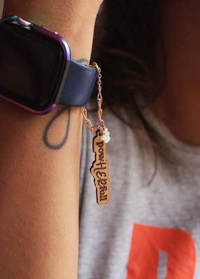 PowHerFull Wooden Engraved Watch Charm 1