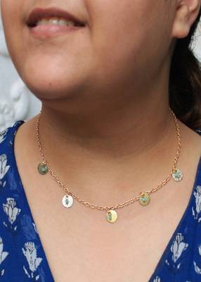 Glass Beads With Coins Necklace 1