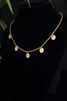 Glass Beads With Coins Necklace