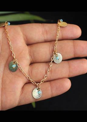 Glass Beads With Coins Necklace 3