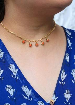 Colored Enameled Kundan Necklace 1