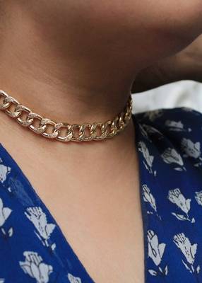 Curb Chain Choker Necklace 3