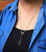 Lariat Necklace With A Ring Drop