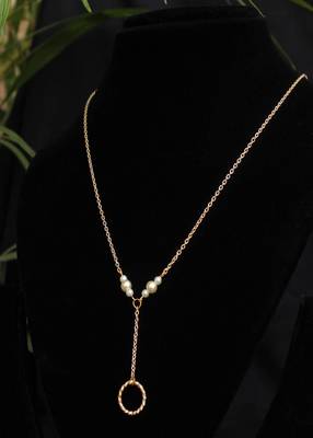 Lariat Necklace With A Ring Drop 4