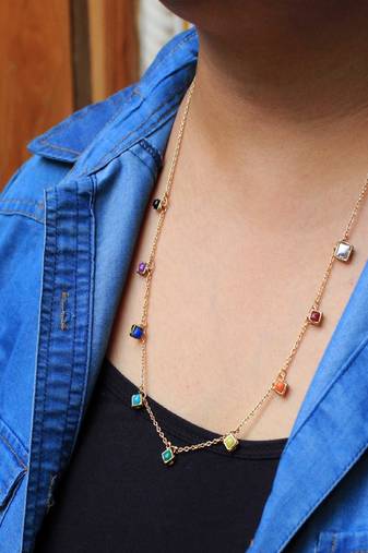 Multi Colored Enameled Kundan Necklace