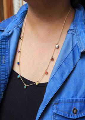 Multi Colored Enameled Kundan Necklace 2