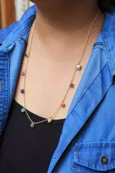 Multi Colored Enameled Kundan Necklace