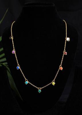 Multi Colored Enameled Kundan Necklace 3